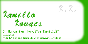 kamillo kovacs business card